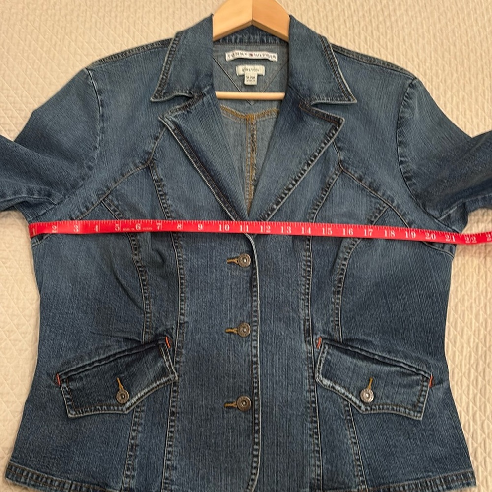 Tommy Hilfiger Vintage Stretch Denim Buttoned Front Blazer/Jacket. - Picture 14 of 14